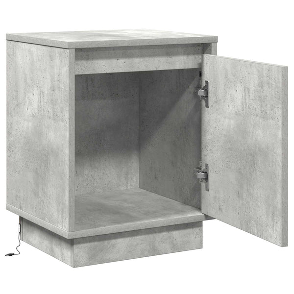 Beton Grau Nachttisch mit USB-LED