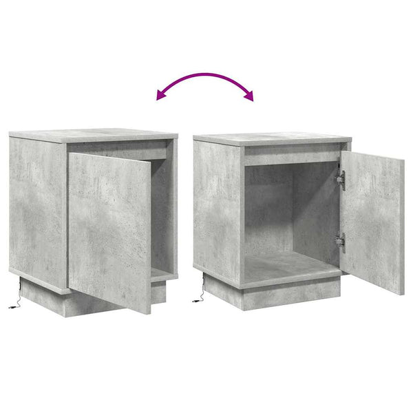 Beton Grau Nachttisch mit USB-LED