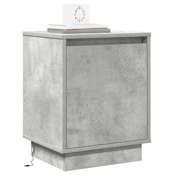 Beton Grau Nachttisch mit USB-LED