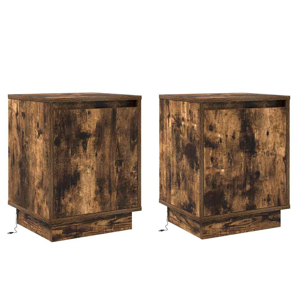vidaXL Nightstands 2 pcs Smoked Oak 39x34.5x50 cm