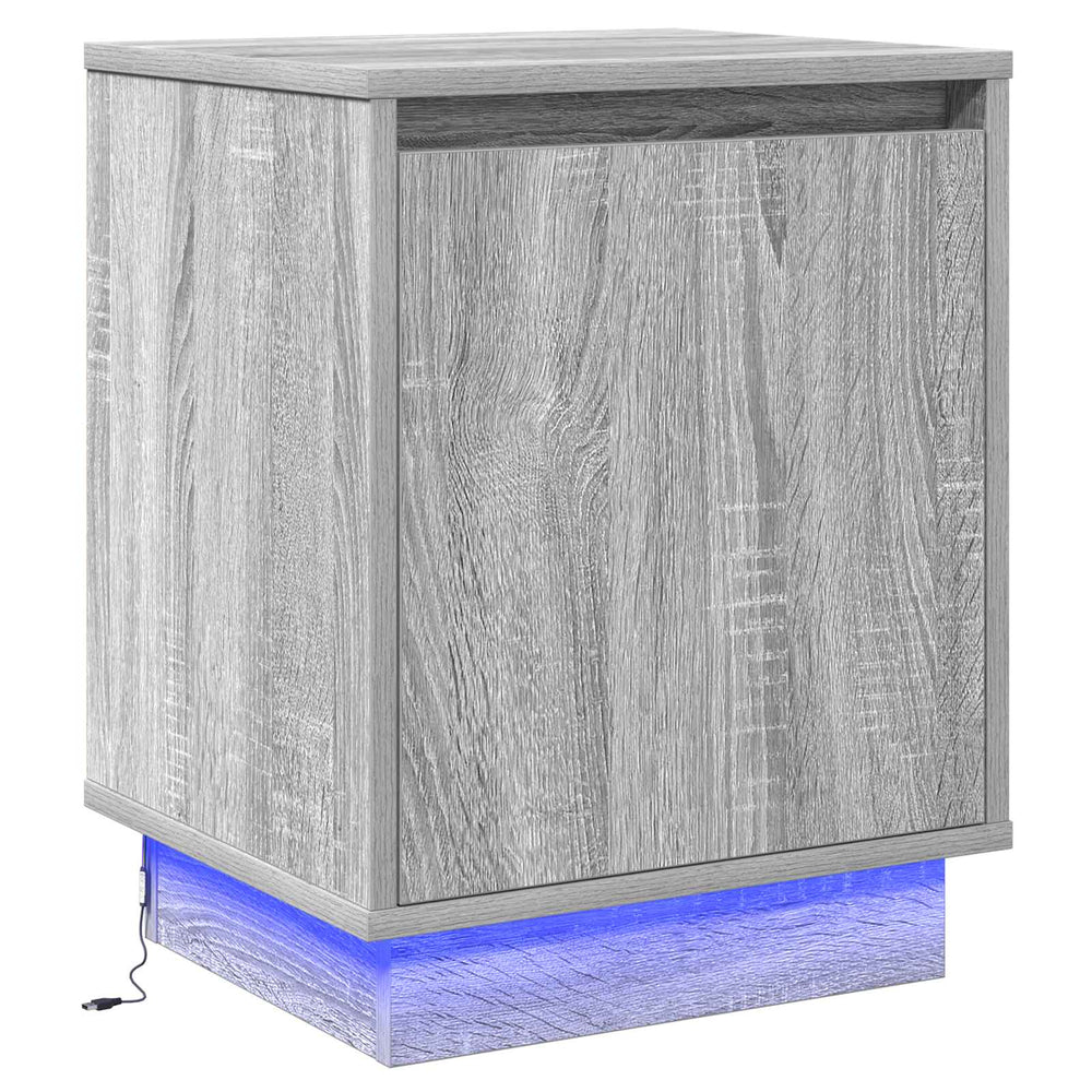 vidaXL Nightstand Grey 39 x 34.5 x 50 cm Engineered Wood
