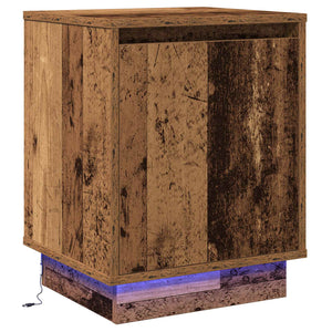 Nachttisch Altholz mit USB-LED