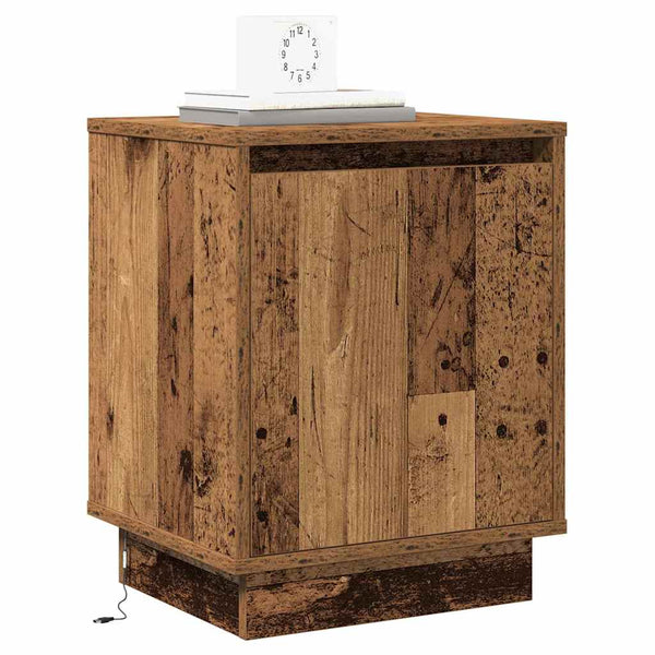 Nachttisch Altholz mit USB-LED