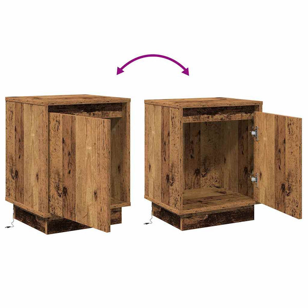 Nachttisch 2er Set Altholz