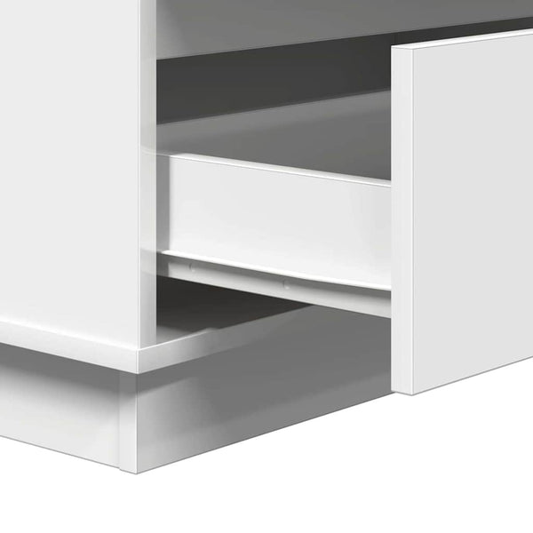 Weißer Nachttisch mit Schubladen
