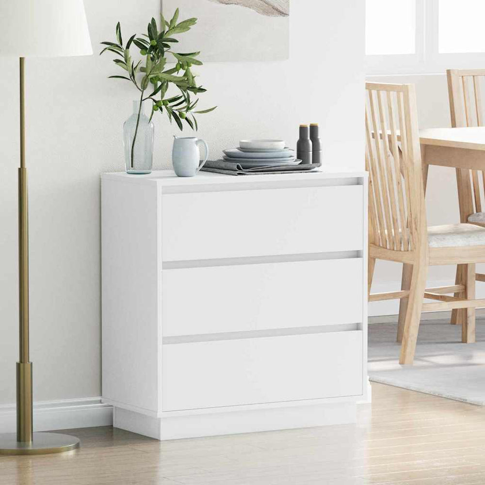 vidaXL Nightstand with Drawers White 71 x 34.5 x 75 cm Engineered Wood
