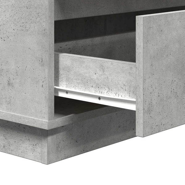Beton Grau Nachttisch mit LED