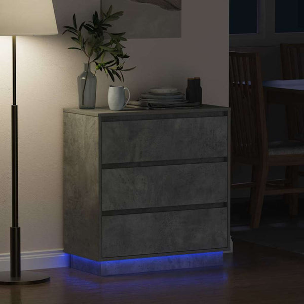 Beton Grau Nachttisch mit LED