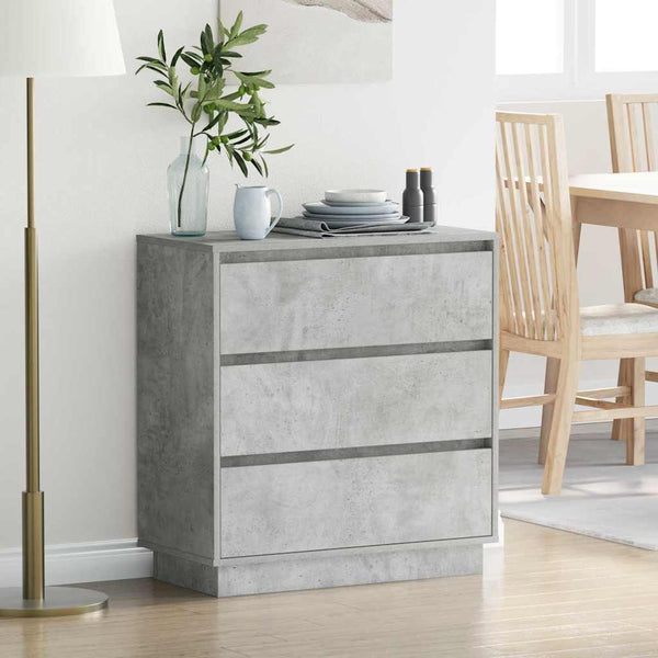 Beton Grau Nachttisch mit LED