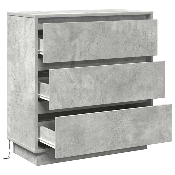 Beton Grau Nachttisch mit LED
