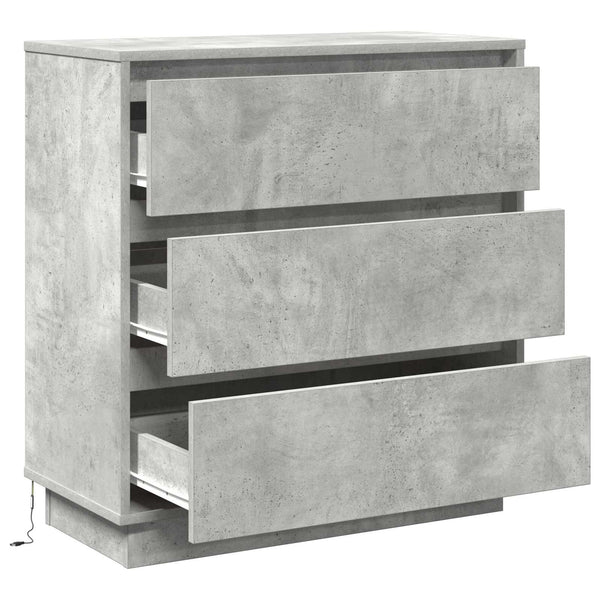 Beton Grau Nachttisch mit LED