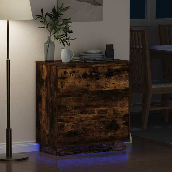 Nachttisch Geräucherte Eiche mit LED
