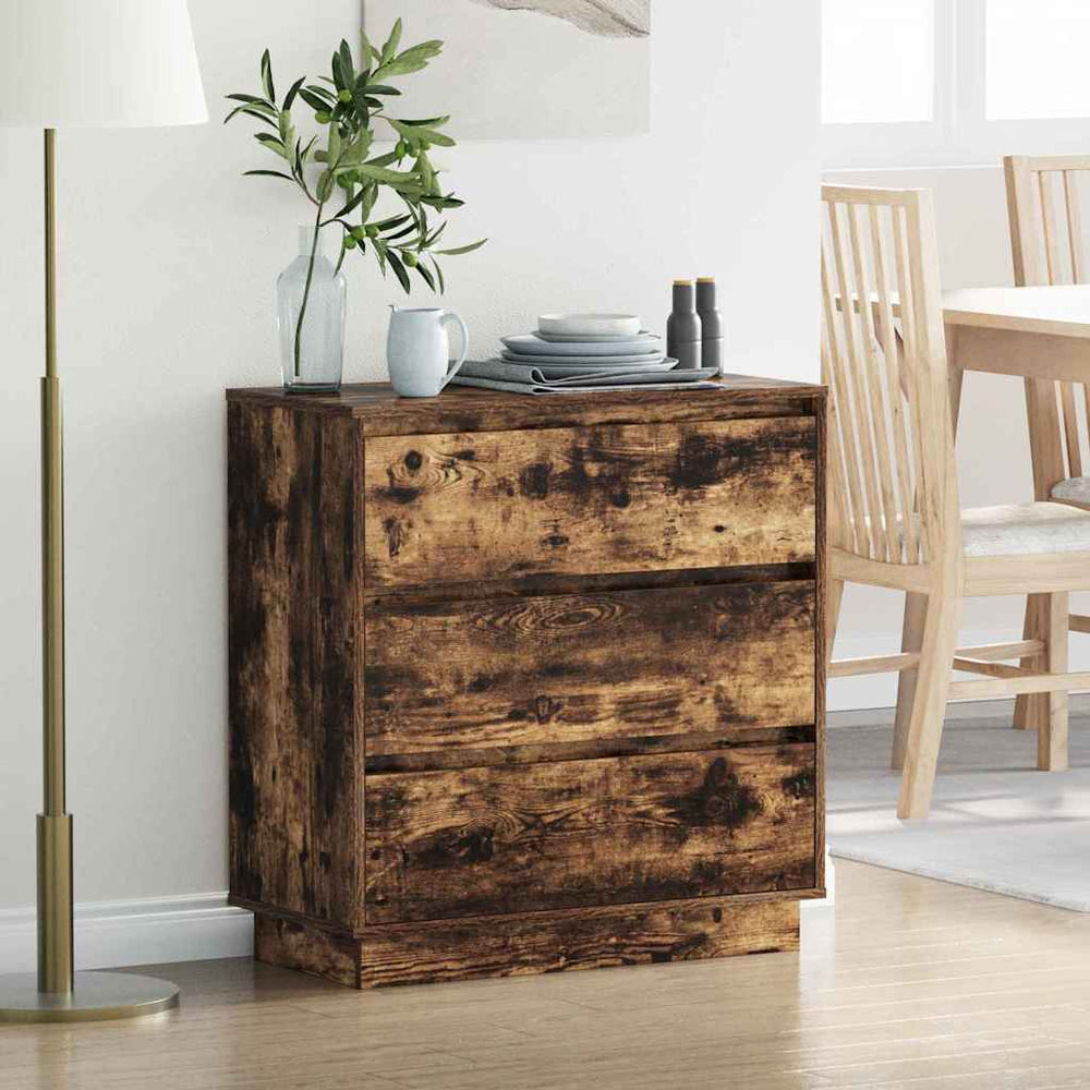 vidaXL Nightstand Smoked Oak 71 x 34.5 x 75 cm Engineered Wood