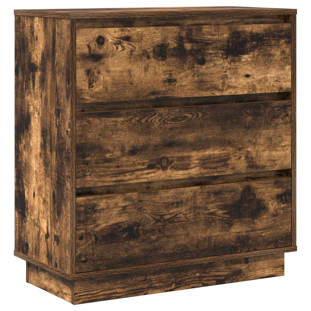 vidaXL Nightstand Smoked Oak 71 x 34.5 x 75 cm Engineered Wood