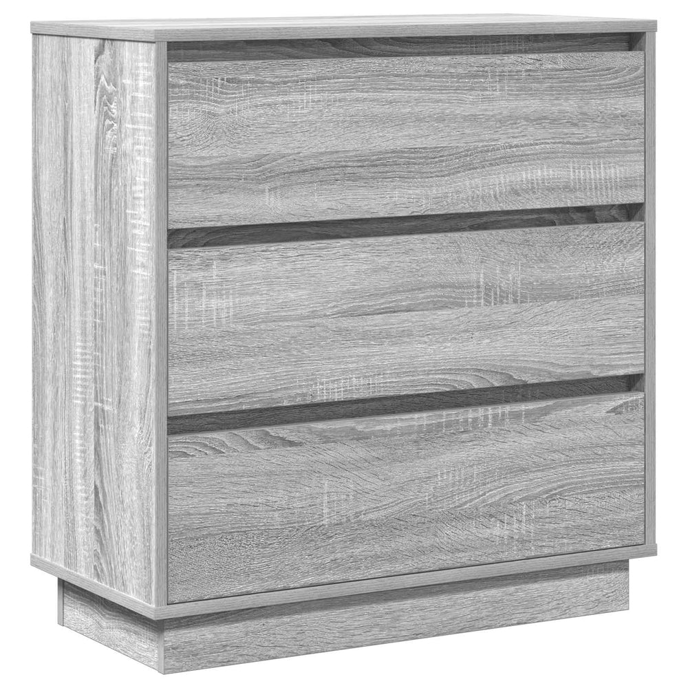 vidaXL Nightstand with Drawers Grey 71 x 34.5 x 75 cm Engineered Wood