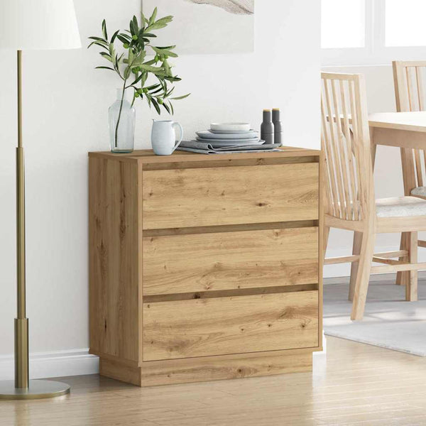 vidaXL Table de chevet Chêne Artisan 71 x 34,5 x 75 cm Bois d'ingénierie