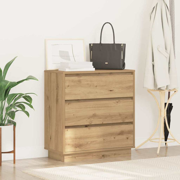 vidaXL Table de chevet Chêne Artisan 71 x 34,5 x 75 cm Bois d'ingénierie