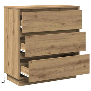 vidaXL Table de chevet Chêne Artisan 71 x 34,5 x 75 cm Bois d'ingénierie