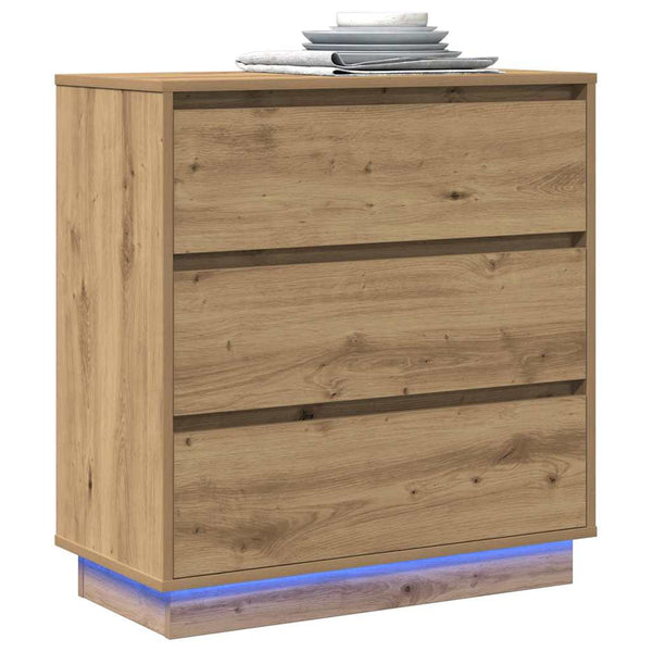 vidaXL Table de chevet Chêne Artisan 71 x 34,5 x 75 cm Bois d'ingénierie