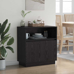 LED Sideboard Schwarz Eiche Optik 71 cm