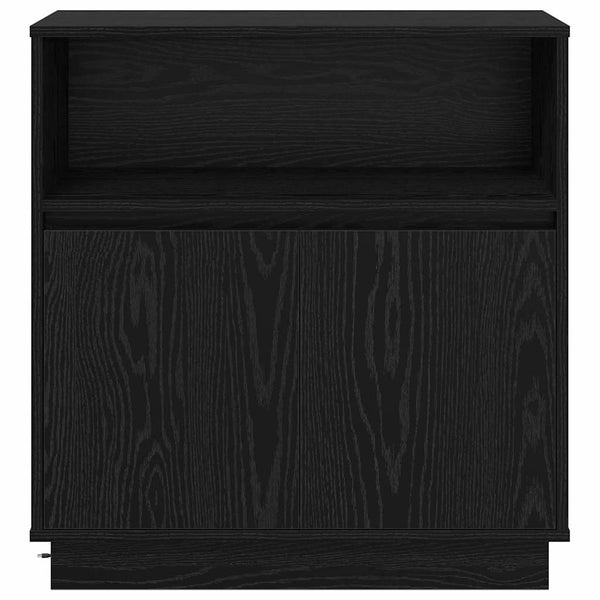 LED Sideboard Schwarz Eiche Optik 71 cm