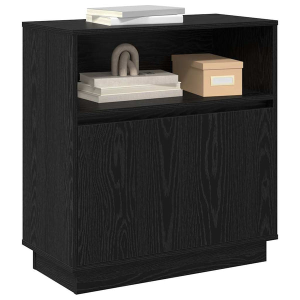 LED Sideboard Schwarz Eiche Optik 71 cm