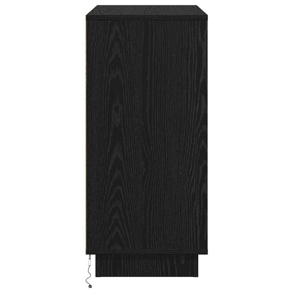 LED Sideboard Schwarz Eiche Optik 71 cm