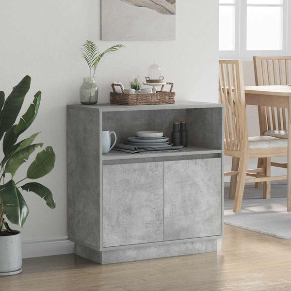 LED Sideboard Betongrau 71x34,5x75cm