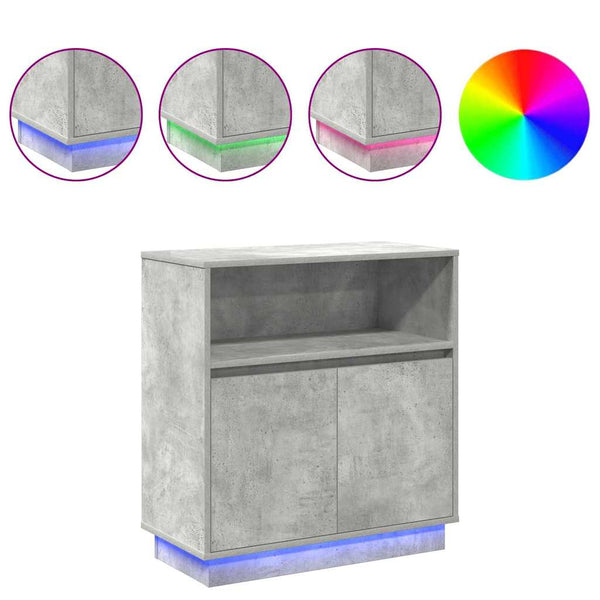 LED Sideboard Betongrau 71x34,5x75cm