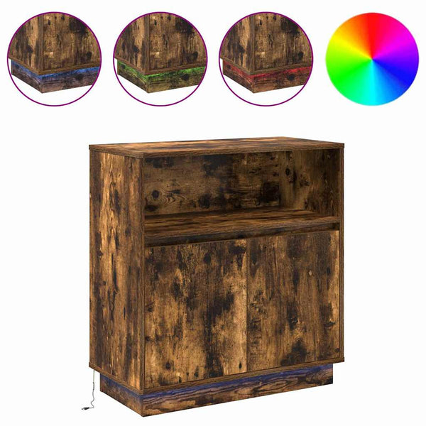 LED Sideboard Geräucherte Eiche 71 cm