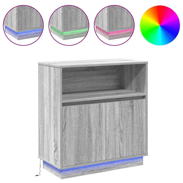 LED Sideboard Grau Sonoma 71x34,5x75cm