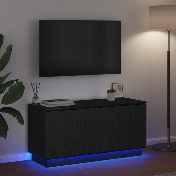 TV-Schrank Schwarz Eichen-Optik 100 cm