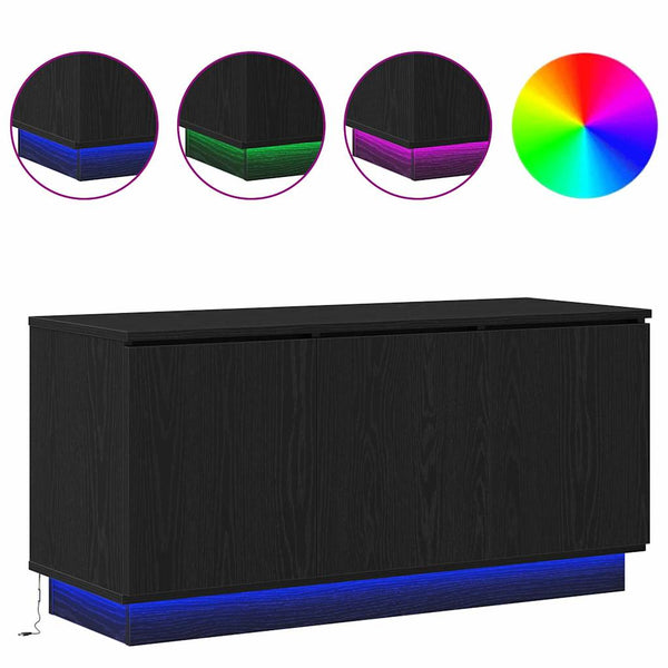 TV-Schrank Schwarz Eichen-Optik 100 cm