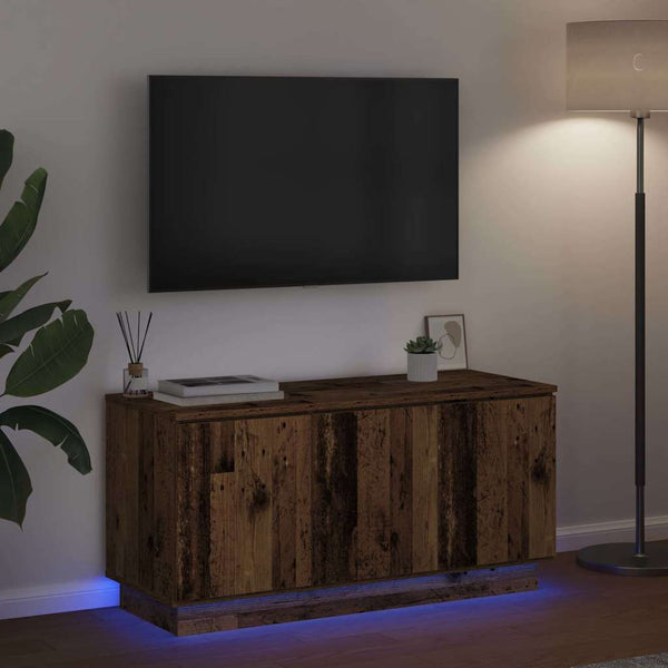 TV-Schrank Altholz 100 cm mit LED
