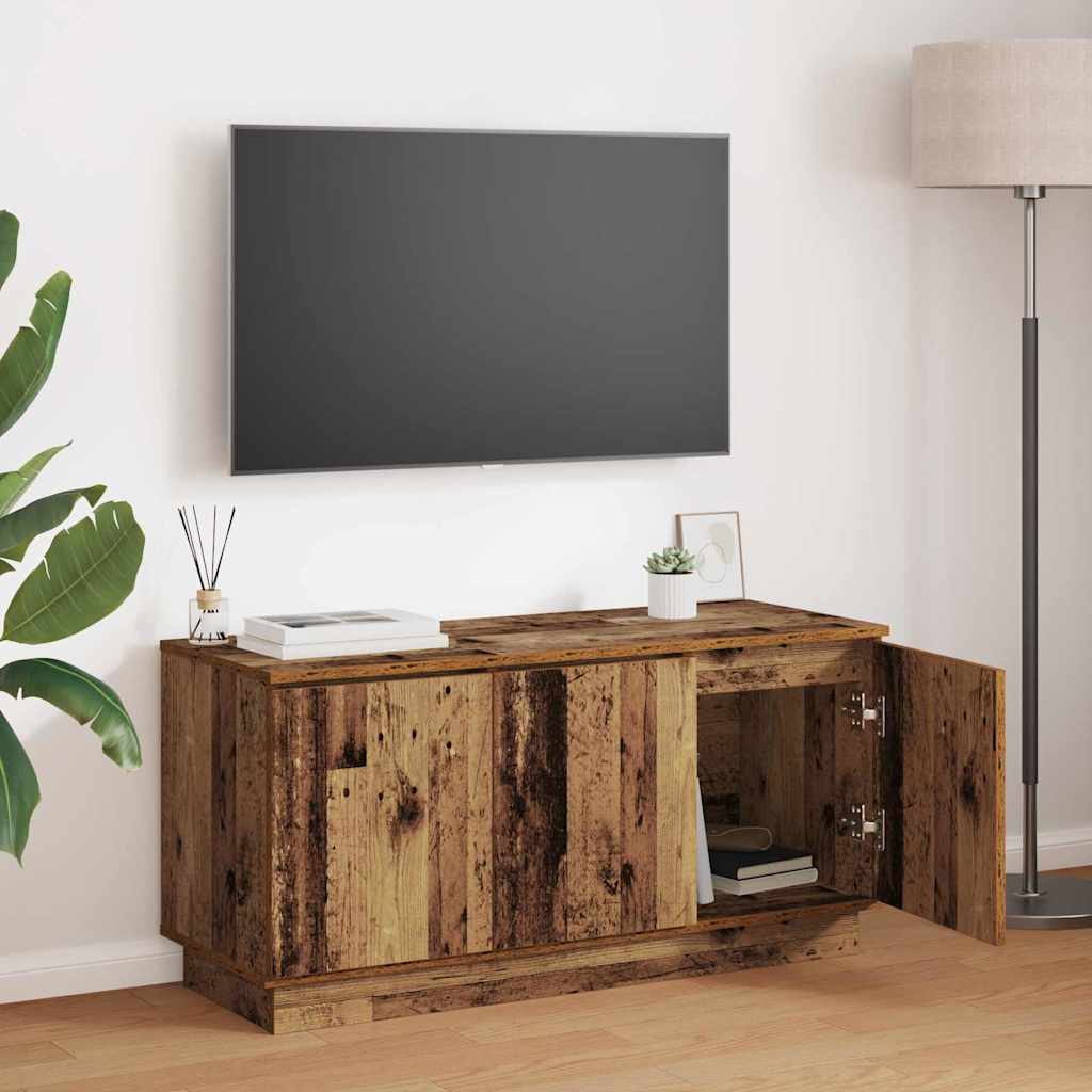 TV-Schrank Altholz 100 cm mit LED
