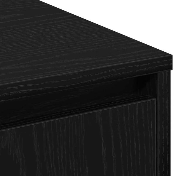 LED Sideboard Schwarz Eichenoptik 90cm