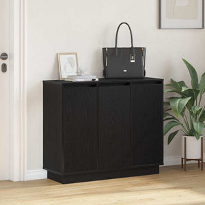 LED Sideboard Schwarz Eichenoptik 90cm