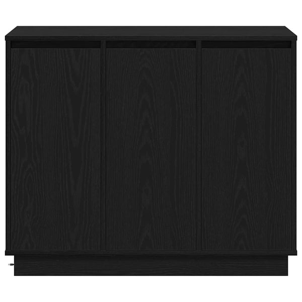 LED Sideboard Schwarz Eichenoptik 90cm