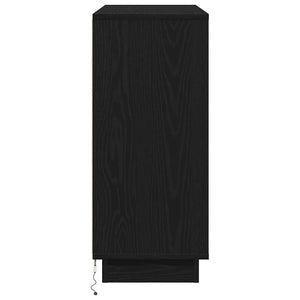 LED Sideboard Schwarz Eichenoptik 90cm