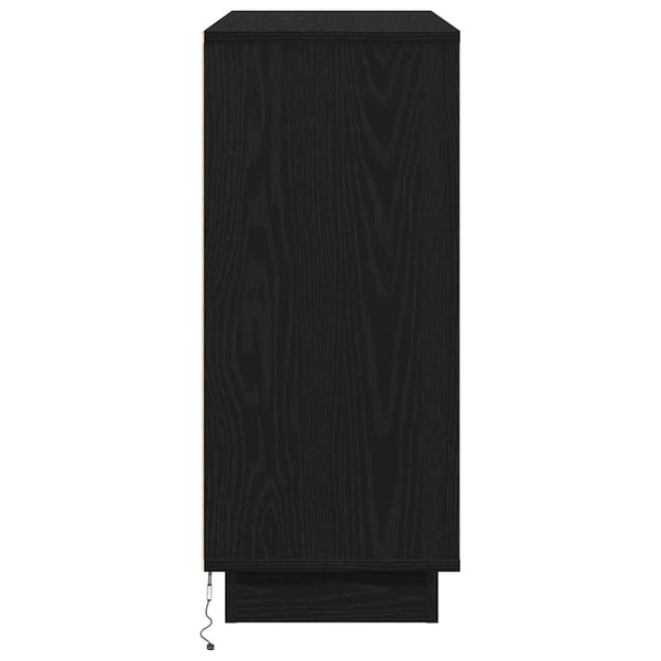 LED Sideboard Schwarz Eichenoptik 90cm