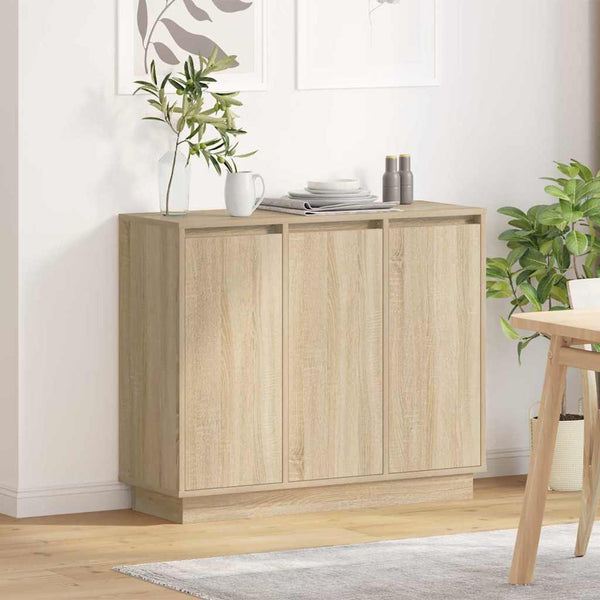 LED Sideboard Sonoma Eiche 90cm