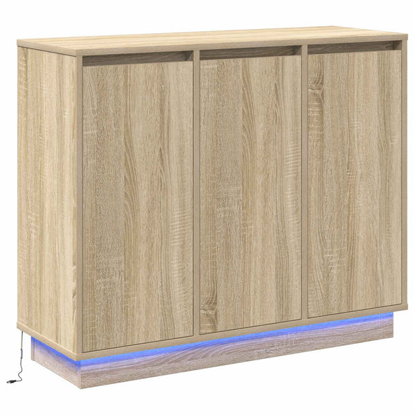 LED Sideboard Sonoma Eiche 90cm