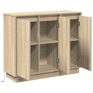 LED Sideboard Sonoma Eiche 90cm