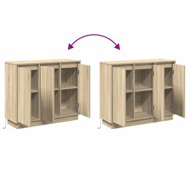 LED Sideboard Sonoma Eiche 90cm