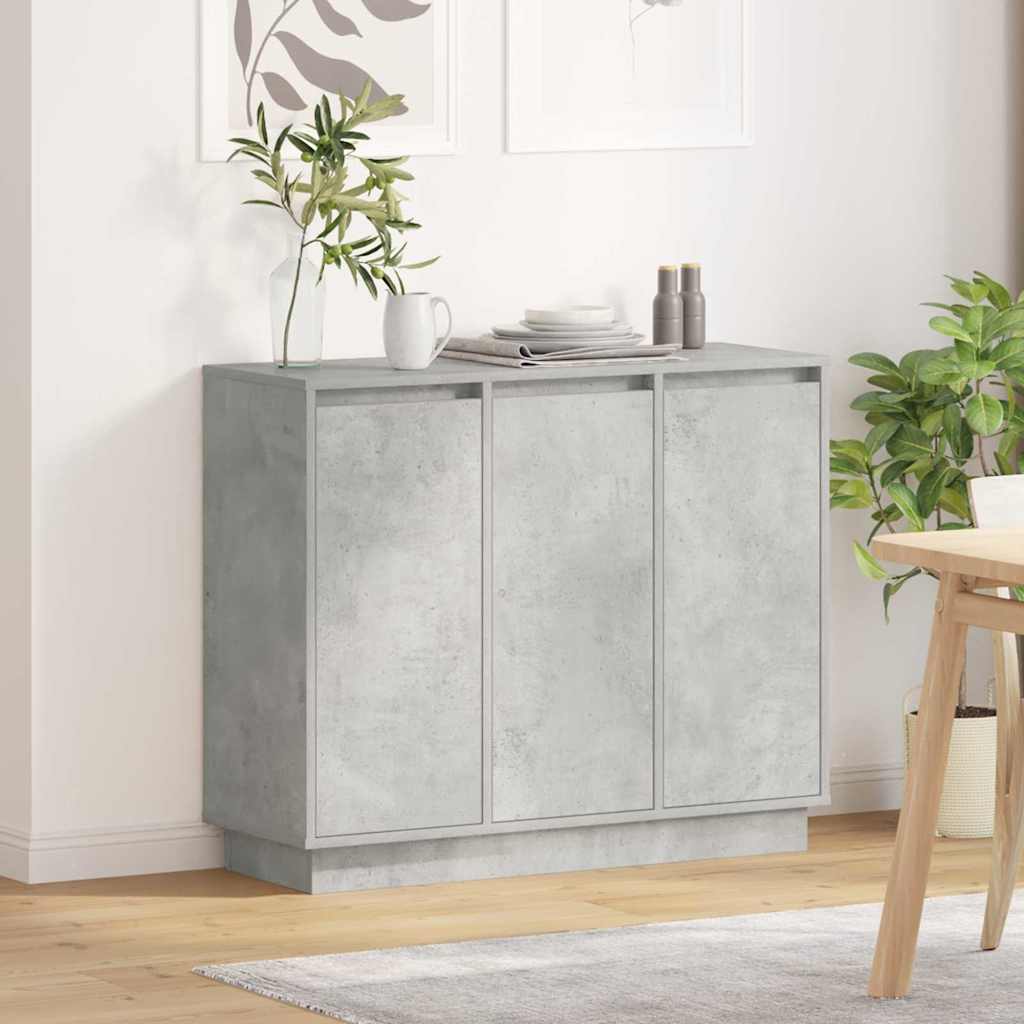 LED Sideboard Beton Grau 90 cm