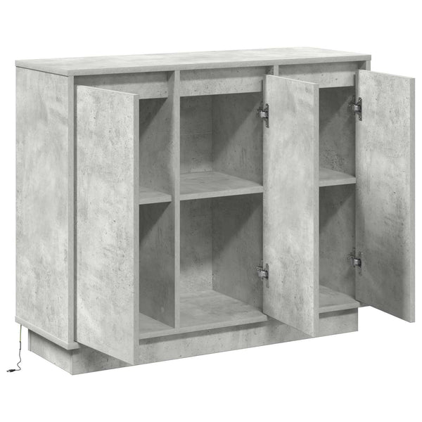 LED Sideboard Beton Grau 90 cm