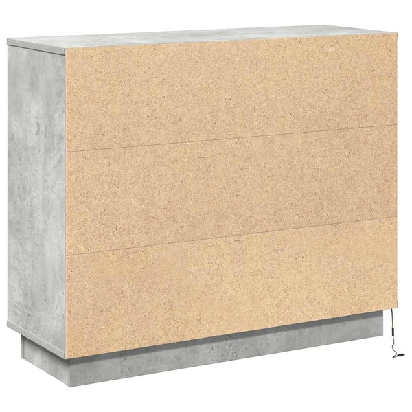 LED Sideboard Beton Grau 90 cm