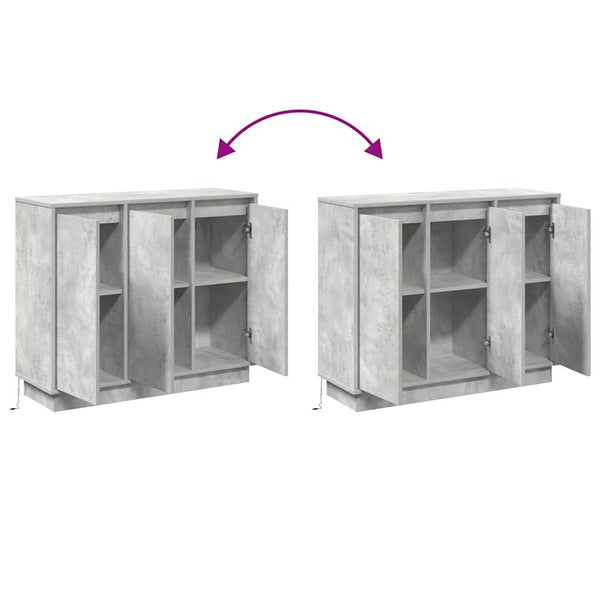 LED Sideboard Beton Grau 90 cm