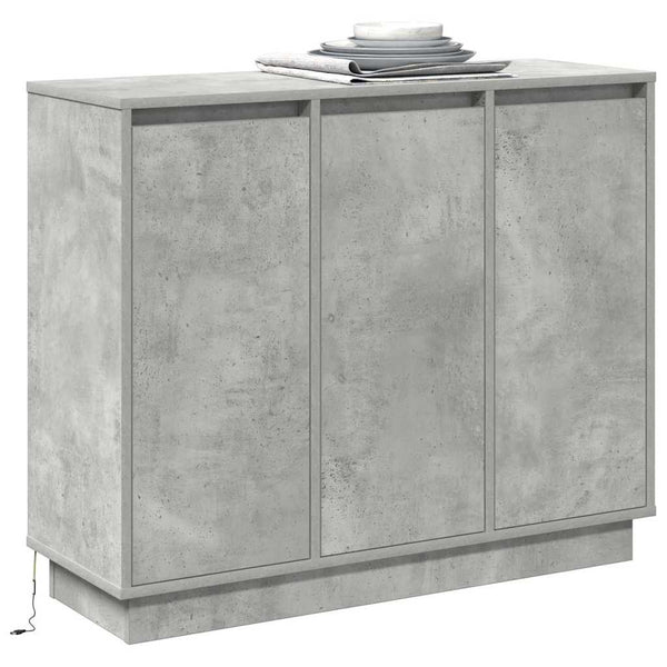 LED Sideboard Beton Grau 90 cm