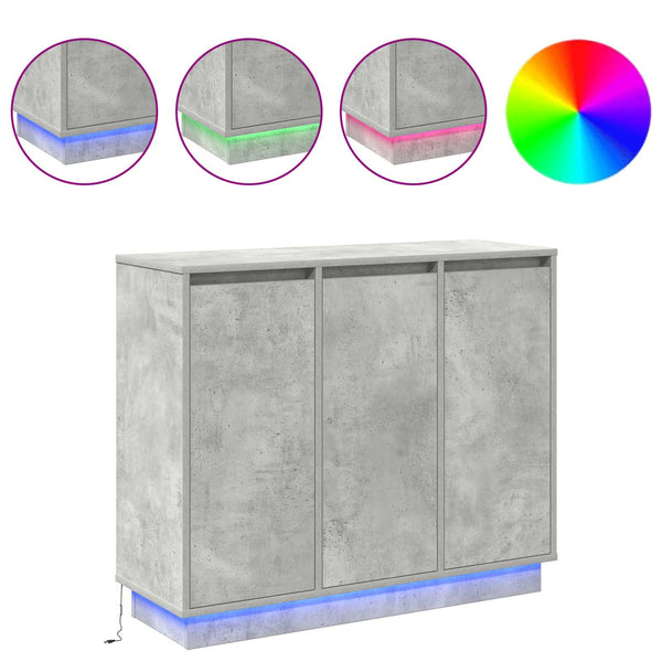 LED Sideboard Beton Grau 90 cm